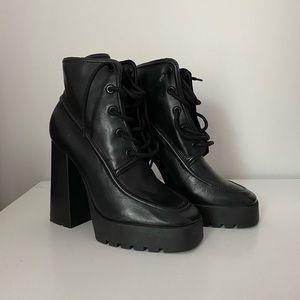 Schutz Taliani Lace Up High Heel Booties